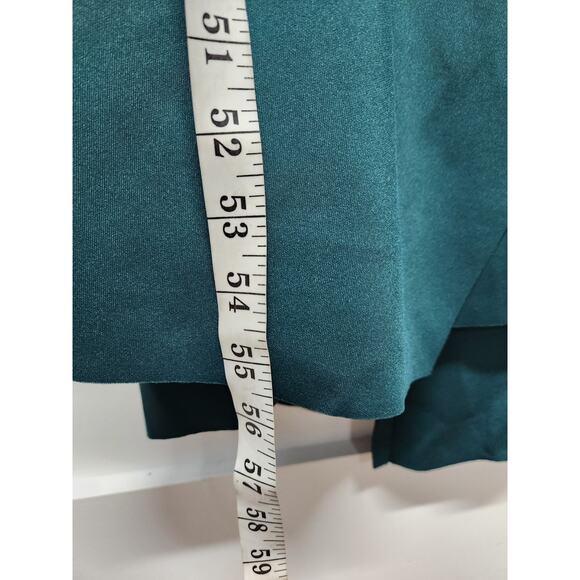 Xscape Women's Long Off Shoulder Sweetheart Neck Side Ruffle Gown, Sz 14P Hunter - Picture 5 of 14